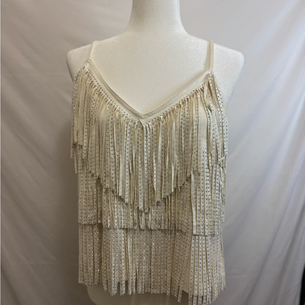 Cream Fringe Women's Top